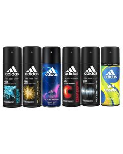 Adidas Deodorant Spray For Men Assorted Scents 250 ml, Pack of 6