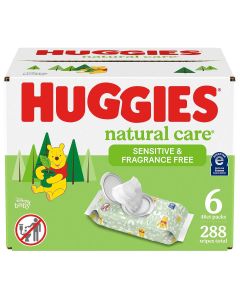 Huggies Natural Care Sensitive Baby Wipes, Unscented, x6