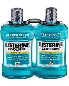 Listerine Antiseptic Mouthwash for Bad Breath, 1.5l x2