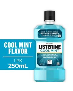 Listerine Cool Mint Antiseptic Mouthwash for Bad Breath, 250ml x6