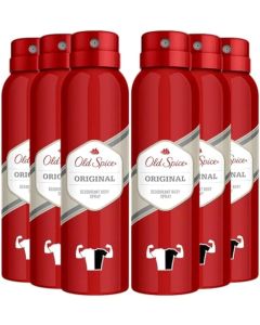 Old Spice Deodorant Spray - Original Scent - 150ml (Pack of 6)
