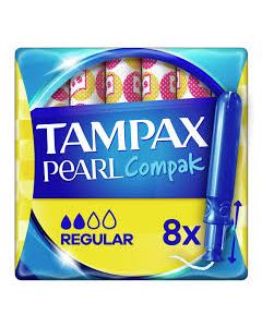 Tampax Pearl Compak Regular Tampons With Applicator x8