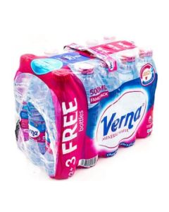 Verna Purified Mineral Bottled Bottle Drinking Water 750ml X16